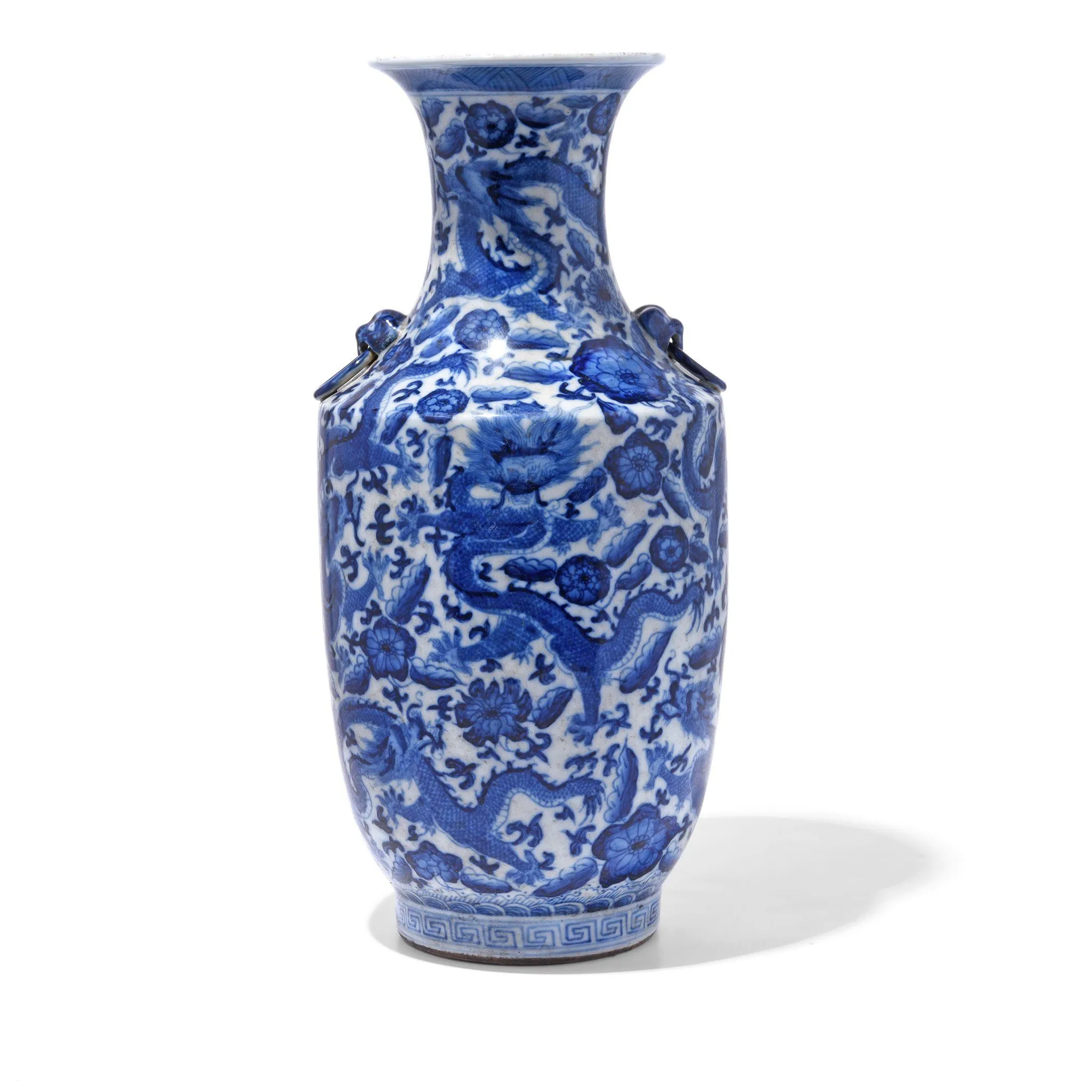 Blue & White Porcelain Fengweizun Vase - Dragon Design