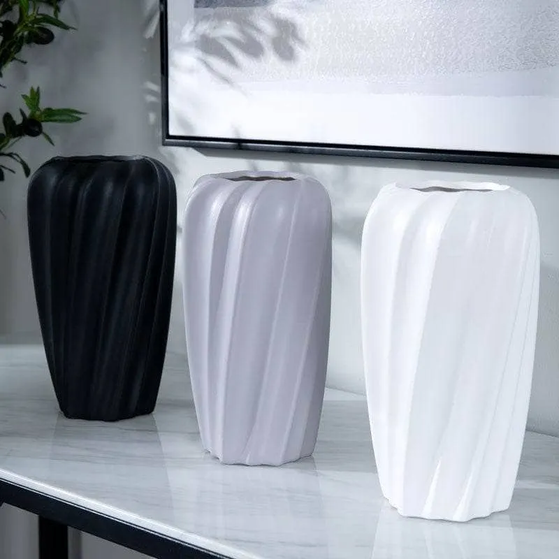 Grey Matte Paint Vase - 13.5 x 24cm