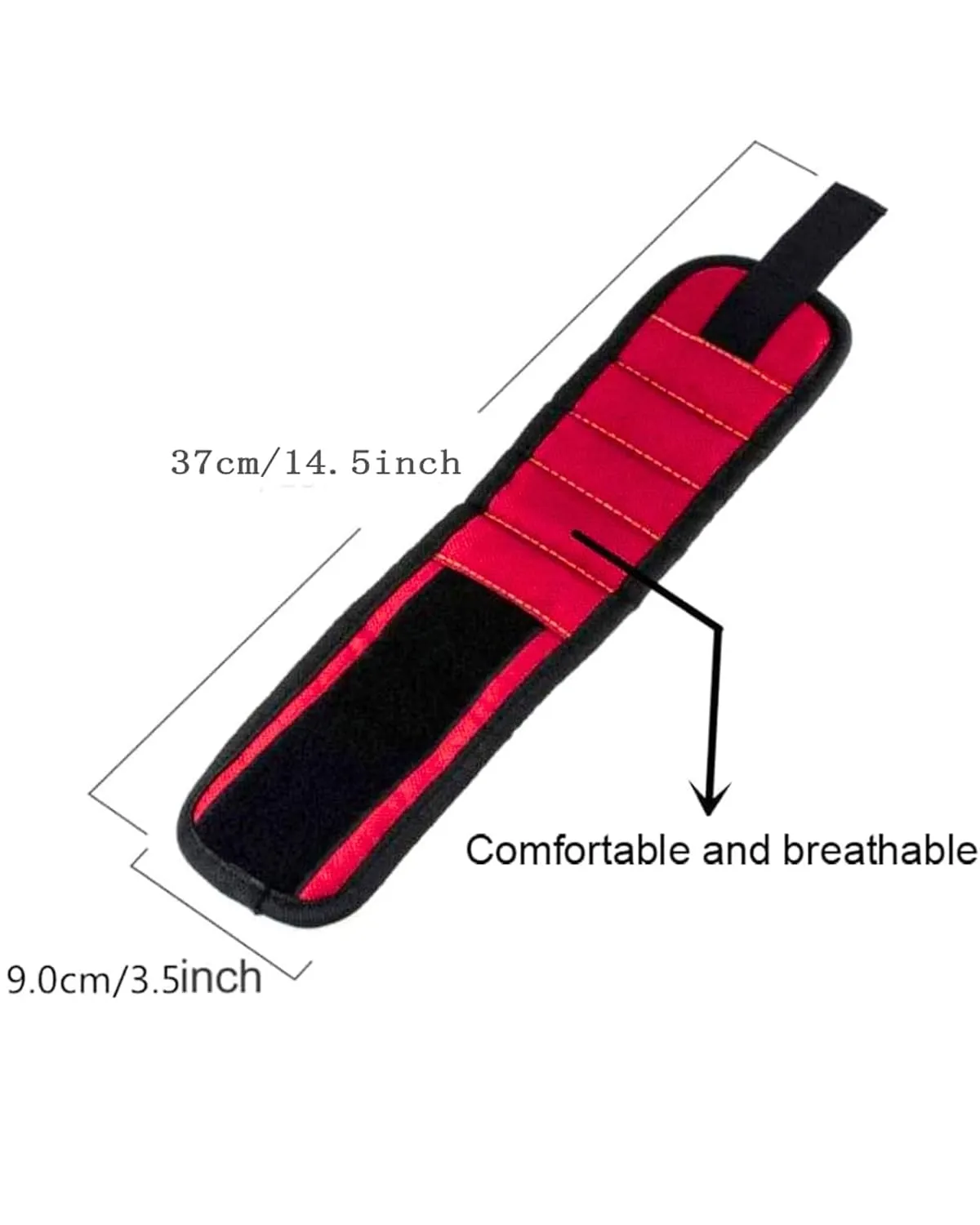 Homdum Powerful Magnets Wrist Arm Strap Magnetic Wristband Tool Holder Holding Drill Bits, Nails, Screws, Bolts, Screwdriver Bits, Other Metal Tools for Saving time and Effort.