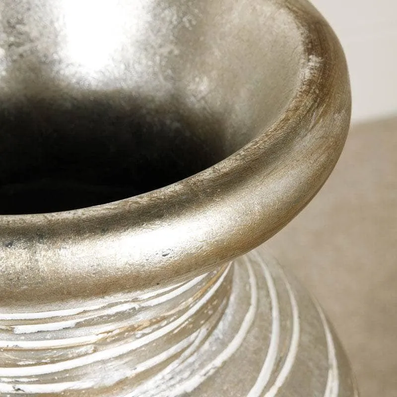 Silver Striped Large Pot - 100cm