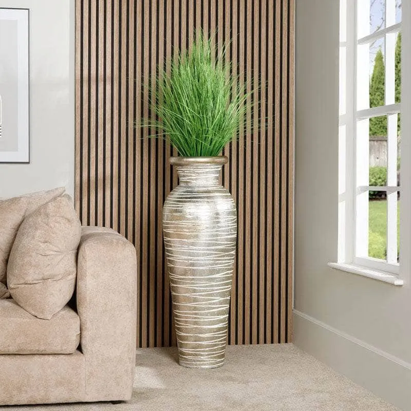 Silver Striped Large Pot - 100cm