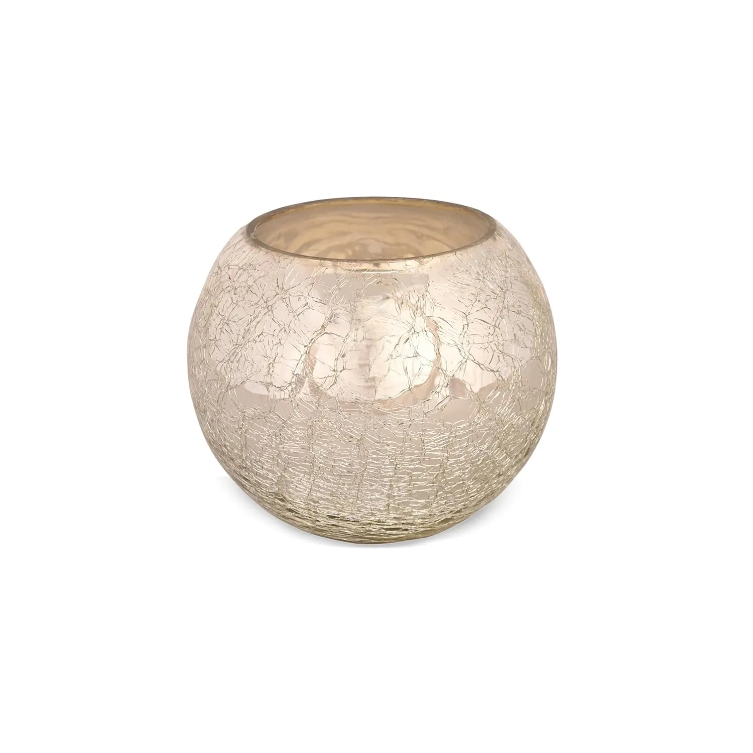 SPHINX Sphere Round Shape Mercury Decorative Glass Vase for Flowers, Cracked Rolly Polly for Home Decor Office Living Room Table Decorations,Gift - VASE ONLY Flower NOT Included-1 Piece
