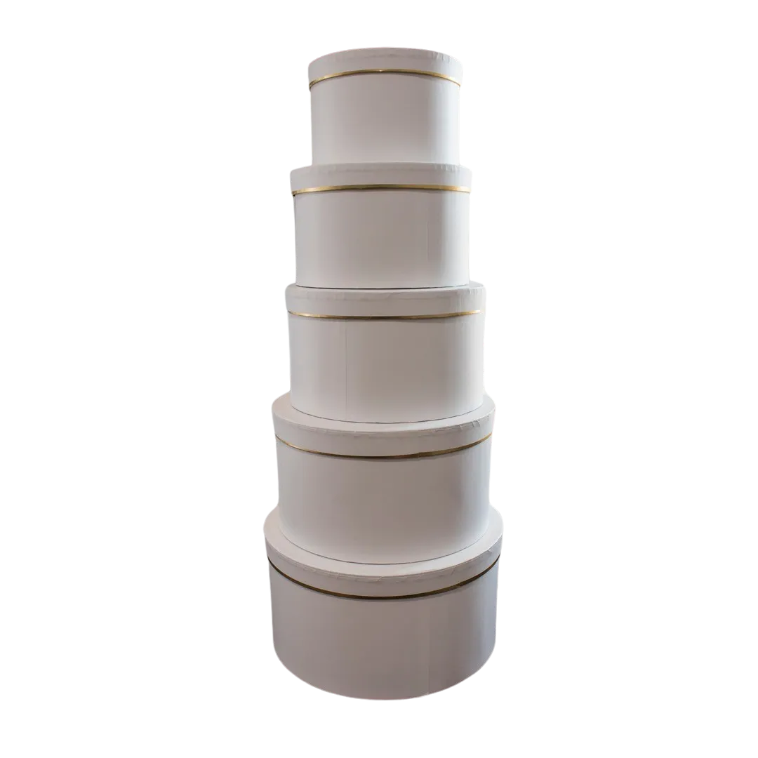 WHITE PAPER BOXES SET OF 5